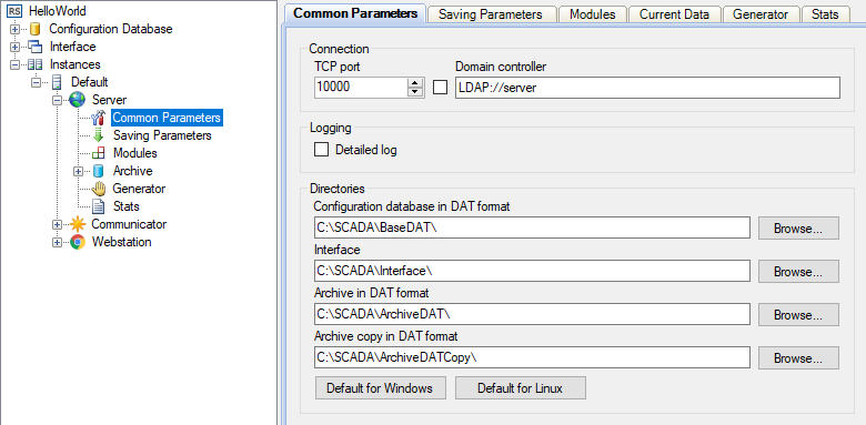 Graphical shell for Server configuring