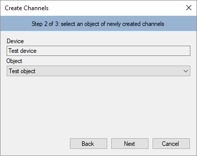 Creating channels. Step 2