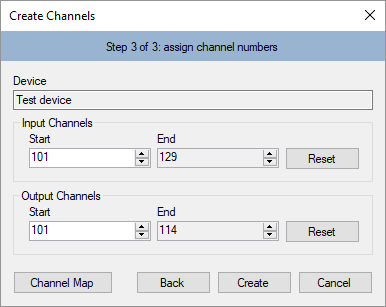 Creating channels. Step 3