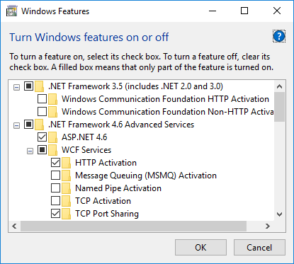 Componentes de Windows 10 .NET