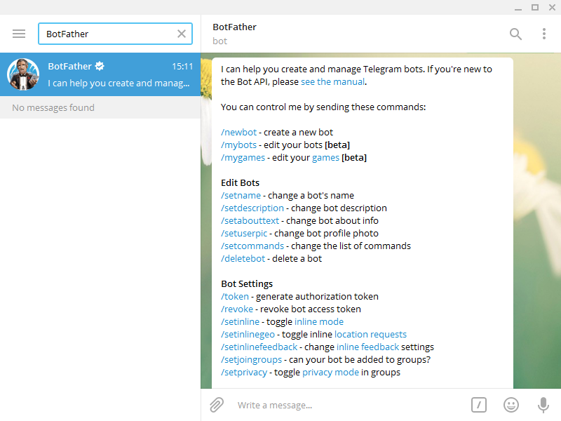 Telegram BotFather