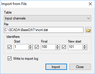 Import into the configuration database