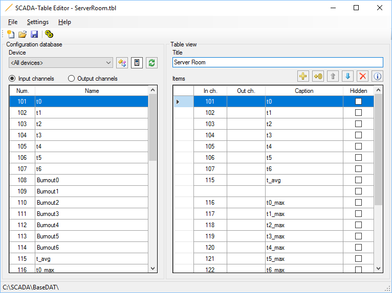 Table Editor application