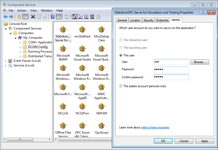 DCOM configuration