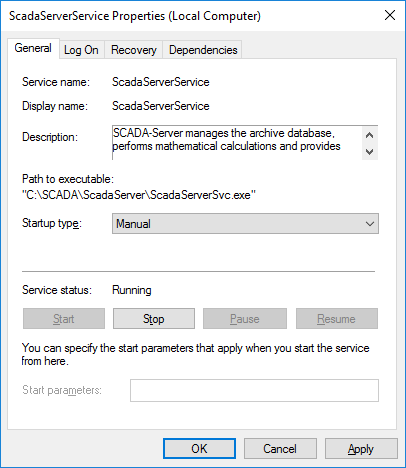 Setting Windows service startup type