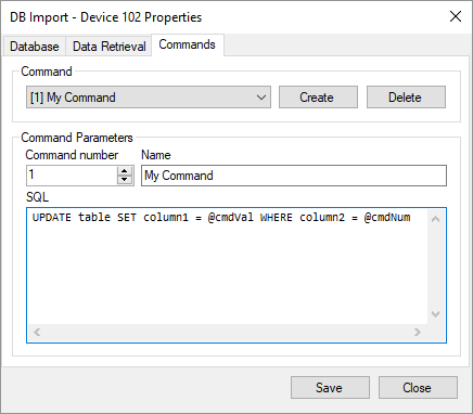 Setting up telecontrol commands