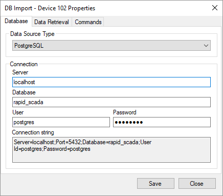 Setting up a database connection