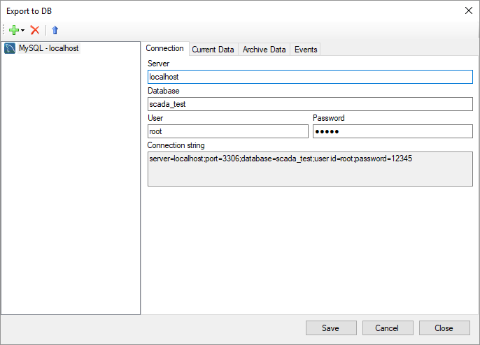 DB connection parameters