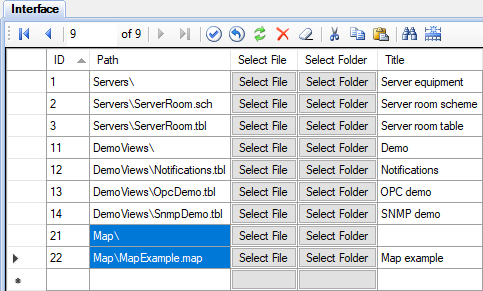 Editing the Interface table