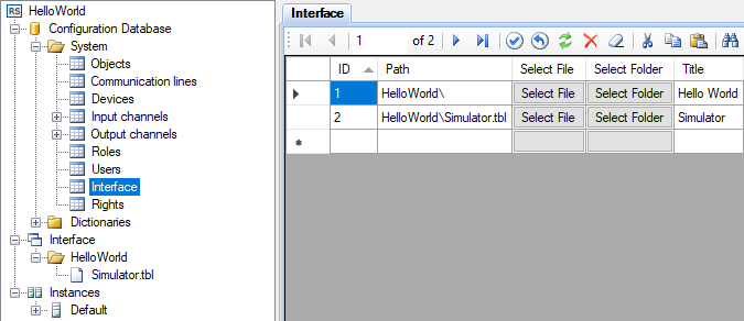 Editing the Interface table