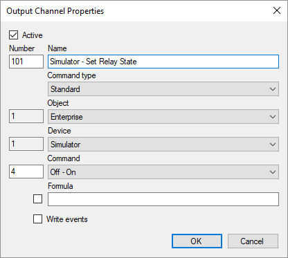 Output channel properties
