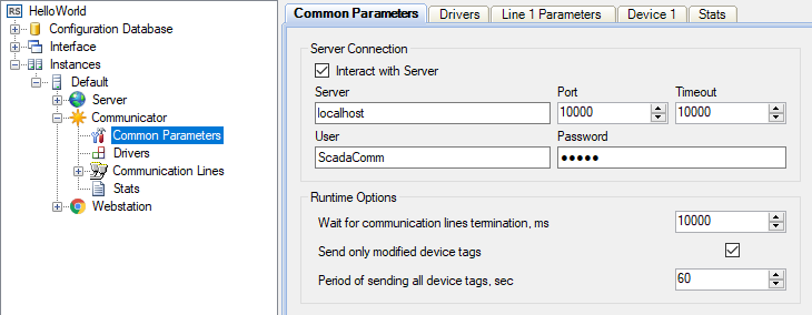 Graphical shell for Communicator configuring