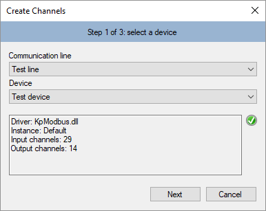 Creating channels. Step 1