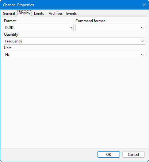 Channel display properties