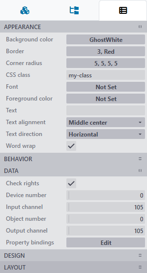 Component properties
