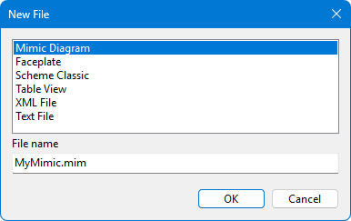 View creation dialog