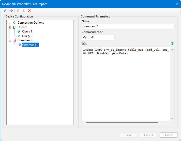 Command parameters