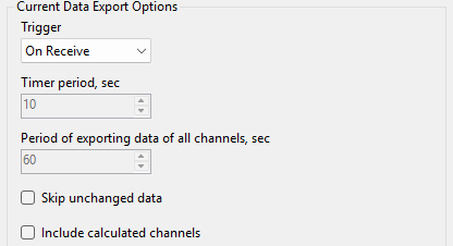 Export current data