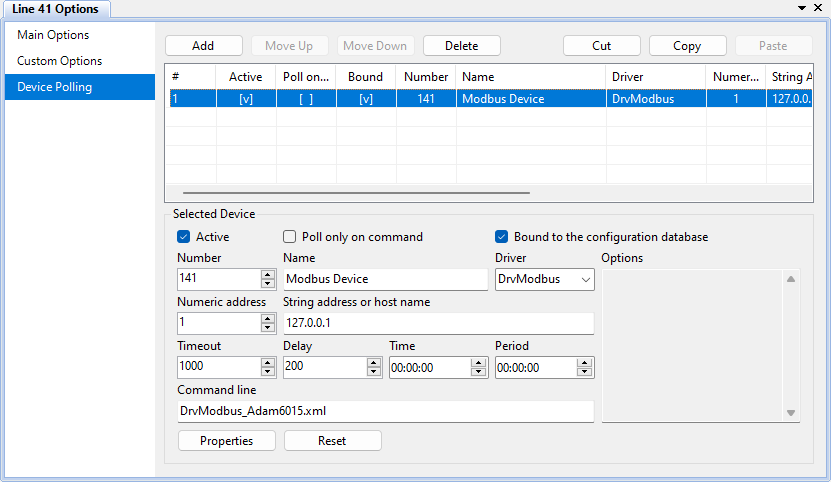 Options d'interrogation des dispositifs